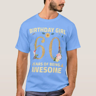 T-shirt Cadeaux De 60 Ans Pour Femmes 60E Anniversaire Flo