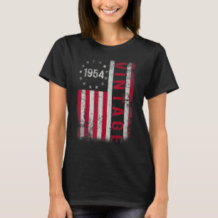 T-shirt Cadeaux de 69 ans Vintage 1954 drapeau américain 6