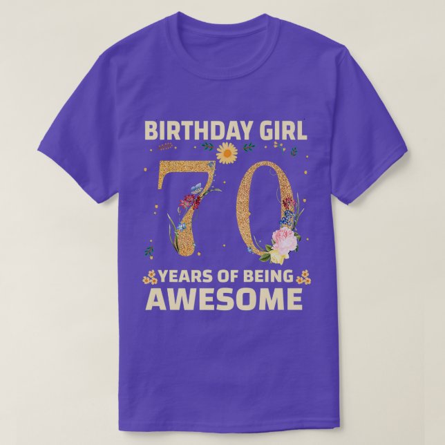 T-shirt Cadeaux De 70 Ans Pour Femmes 70E Anniversaire Flo (Design devant)