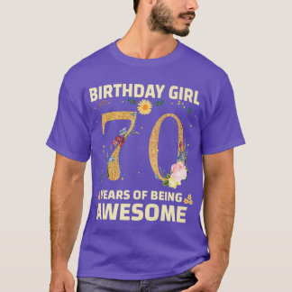 T-shirt Cadeaux De 70 Ans Pour Femmes 70E Anniversaire Flo
