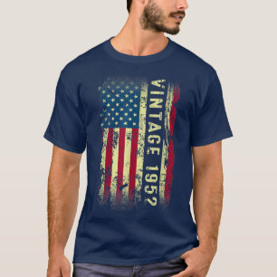 T-shirt Cadeaux de 70 ans Vintage Drapeau américain 1952 7