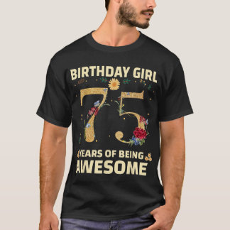 T-shirt Cadeaux De 75 Ans Pour Femmes 75E Anniversaire Flo