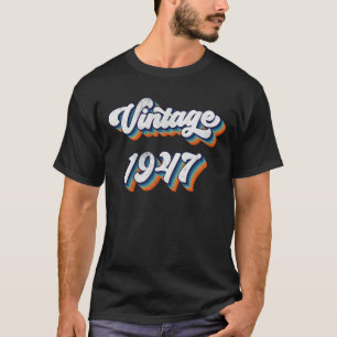 T-shirt Cadeaux de 77 ans Hommes Femmes Vintage 1947 77e n