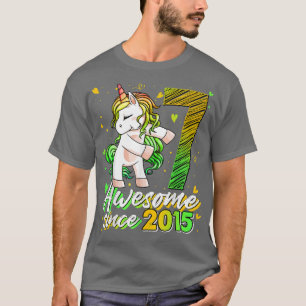 T-shirt Cadeaux de 7 ans Unicorn Flossing 7e Anniversaire