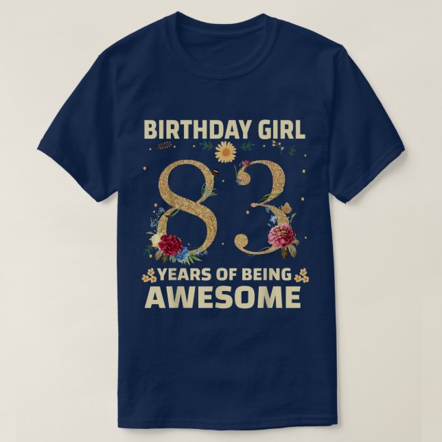 T-shirt Cadeaux De 83 Ans Pour Femmes 83E Anniversaire Flo (Design devant)