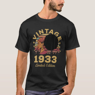 T-shirt Cadeaux de 89 ans Vintage 1933 Édition limitée 89T