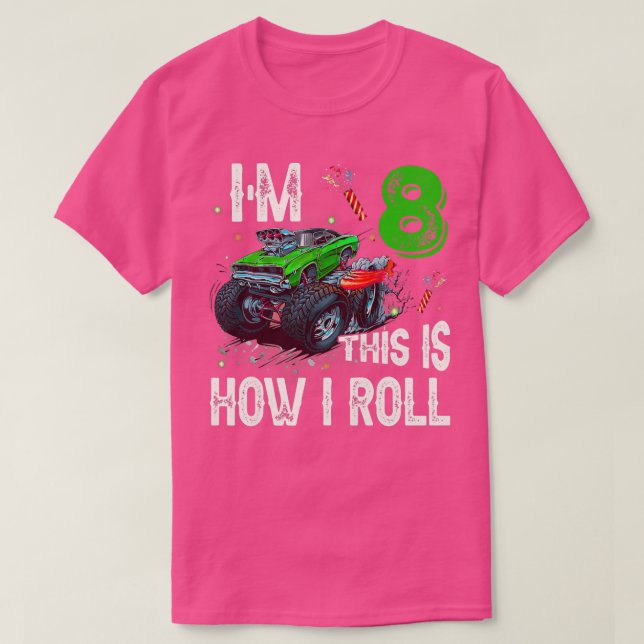 T-shirt Cadeaux de 8 ans 8e anniversaire Garçon Monster Ca (Design devant)