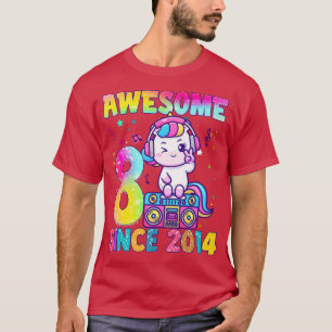 T-shirt Cadeaux de 8 ans Filles Ados Cute Unicorn Musique 