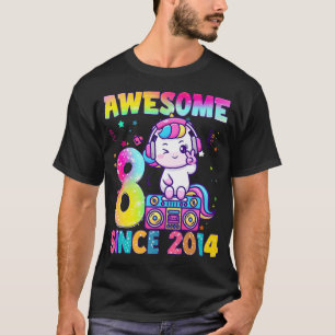 T-shirt Cadeaux de 8 ans Filles Ados Cute Unicorn Musique