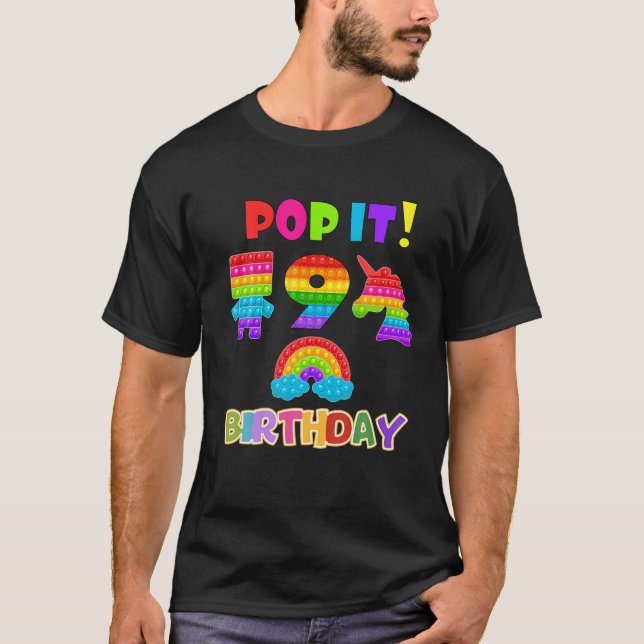T-shirt Cadeaux de 9 ans Anniversaire Boy Pop It 9 (Devant)