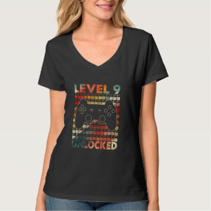 T-shirt Cadeaux de 9e anniversaire de jeu vidéo niveau 9 d