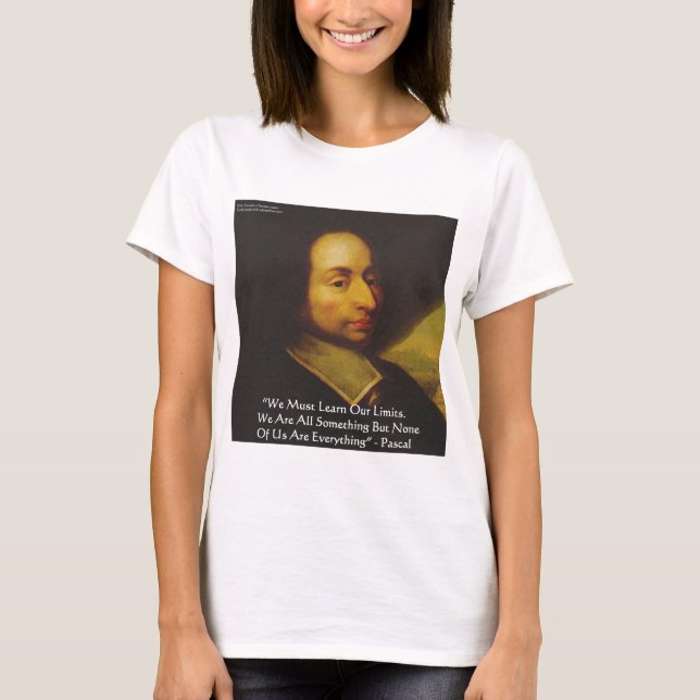 T-shirt Cadeaux de citations de sagesse de Pascal "Apprend (Devant)