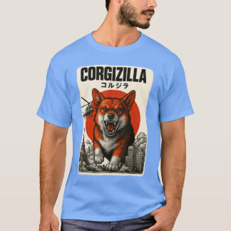 T-shirt Cadeaux de CorgiZilla Art Japonais Chien Corgi Mig
