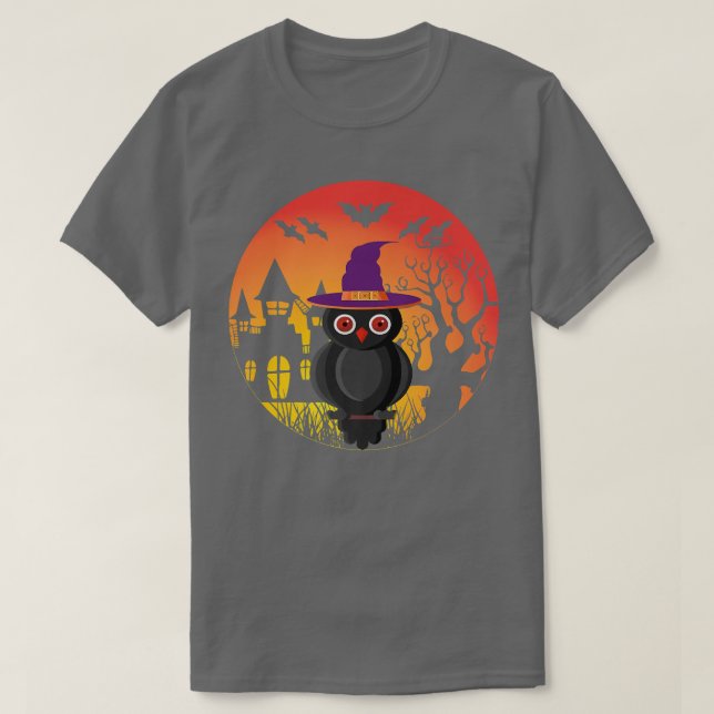 T-shirt Cadeaux de cuisine Halloween Owl Haunted Mansion W (Design devant)