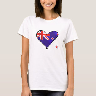 T-shirt Cadeaux de drapeau de coeur d'amour de la Nouvelle