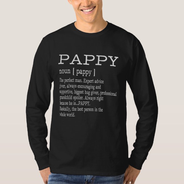 T-shirt Cadeaux de Fête des pères Papy Définition Pappy -  (Devant)