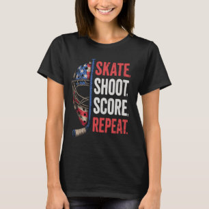 T-shirt Cadeaux de hockey Machin Jersey USA Drapeau Améric