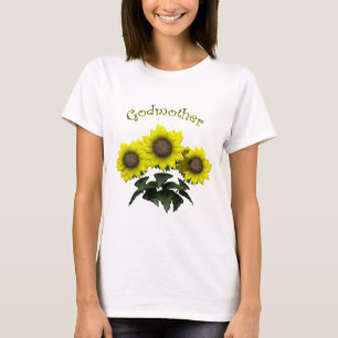 T-shirt Cadeaux de jour de mères de marraine de tournesol