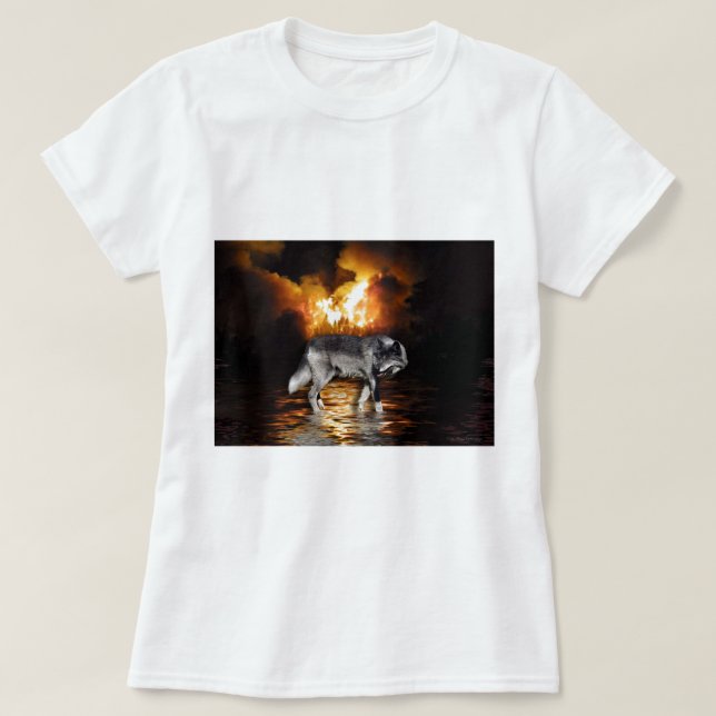 T-shirt Cadeaux de loup gris "survivant" (Design devant)