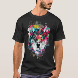 T-shirt Cadeaux de loups d'art scintillant pour les amateu