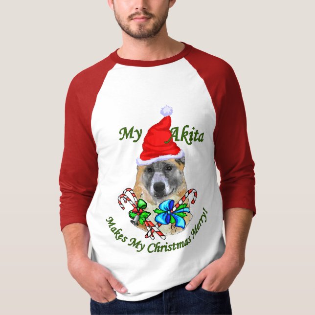 T-shirt Cadeaux de Noël Akita (Devant)