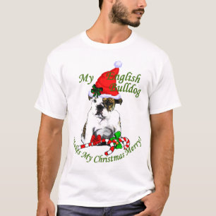 T-shirt Cadeaux de Noël de Bouledogue Anglais