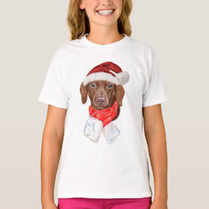 T-shirt Cadeaux de Noël de Dachshund mignons pour les amou