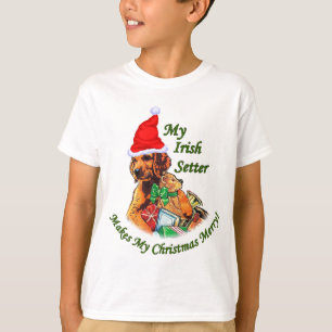 T-shirt Cadeaux de Noël de Setter irlandais