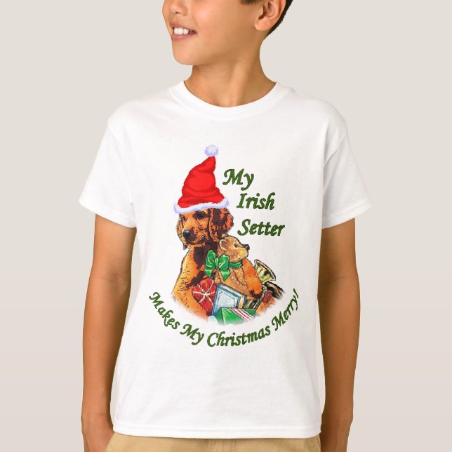 T-shirt Cadeaux de Noël de Setter irlandais (Devant)