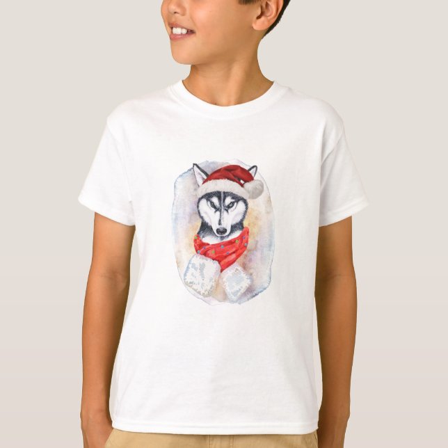 T-shirt Cadeaux De Noël Sibériens Husky Pour Amoureux de l (Devant)