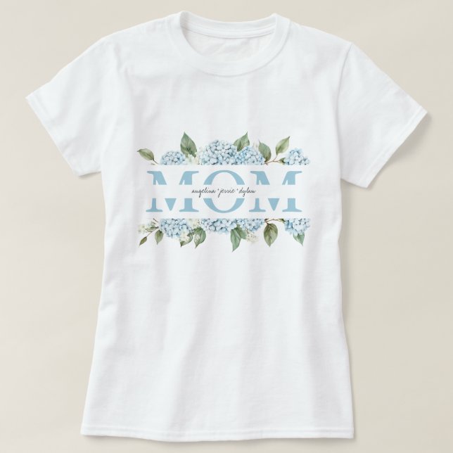 T-shirt Cadeaux de noms de fleurs d'hydrangeas bleus pour  (Design devant)