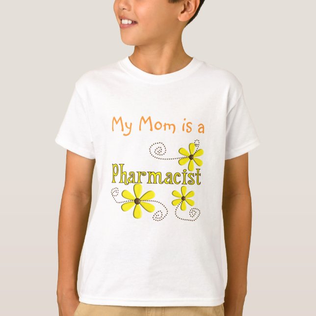 T-shirt Cadeaux de pharmacien, marguerites jaunes (Devant)