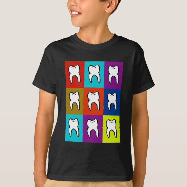 T-shirt Cadeaux de Popart de dentiste (Devant)