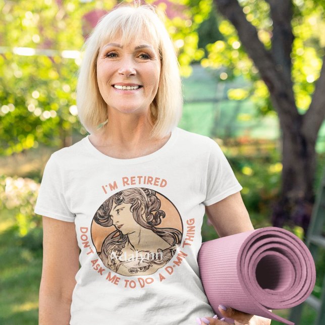 T-shirt Cadeaux de retraite Art Nouveau personnalisés pour (Custom Art Nouveau Retirement Gifts for Her Mom)