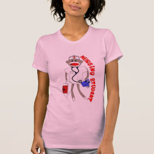 T-shirt Cadeaux de singe de chaussette d'étudiant de soins