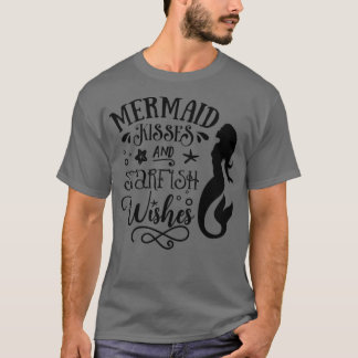 T-shirt Cadeaux de sirène mignonne Mermaid baisers et étoi