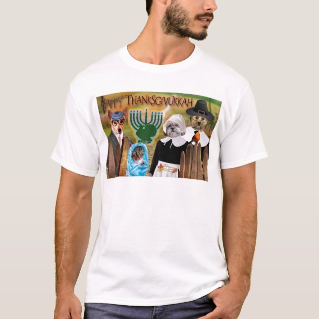 T-shirt Cadeaux de Thanksgivukkah (Devant)
