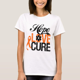 T-shirt Cadeaux de traitement d'amour d'espoir de LEUCÉMI