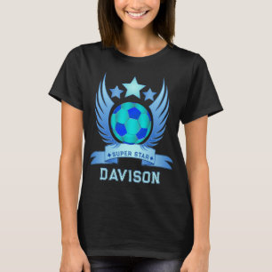 T-shirt Cadeaux d'emblème de football néon bleu pour femme