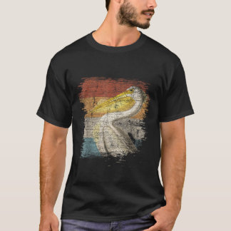 T-shirt Cadeaux d'oiseaux Zookeeper Retro Pelican T Shirt
