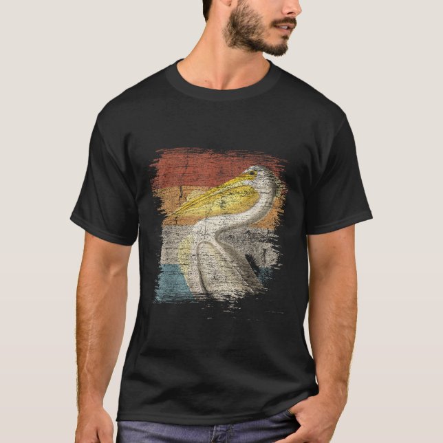 T-shirt Cadeaux d'oiseaux Zookeeper Retro Pelican T Shirt (Devant)