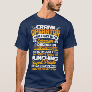 T-shirt Cadeaux d'opérateur de grue Funny Hook Oper8r Prem