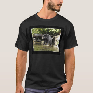 T-shirt Cadeaux d'ours Noir "Saumon Spots"