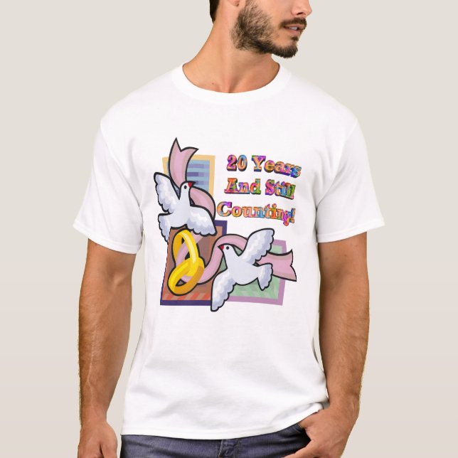 T-shirt Cadeaux du 20e anniversaire du Mariage (Devant)
