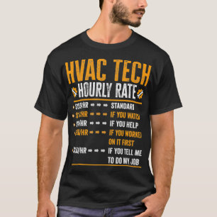 T-shirt Cadeaux Hvac Tech - Funny Hvac Tech Taux horaire 