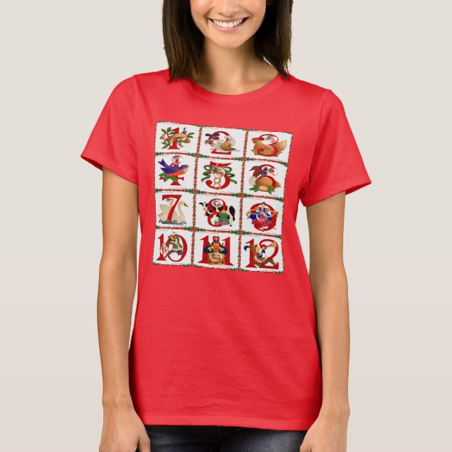 T-Shirt Cadeaux Impression Patchwork 12 Jours De N (Devant)