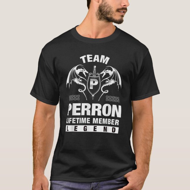 T-shirt Cadeaux membres de l'équipe PERRON à vie (Devant)