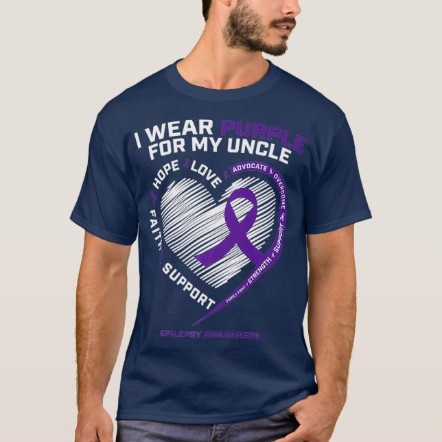T-shirt Cadeaux mignonnes Épilepsie Produits Oncle mauve (Devant)