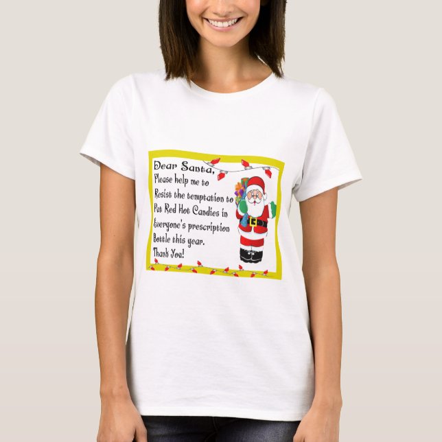 T-shirt Cadeaux orientés de Noël drôle de pharmacien (Devant)