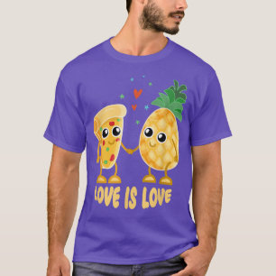 T-shirt cadeaux pizza, l'amour c'est l'amour, pizza hawaïe